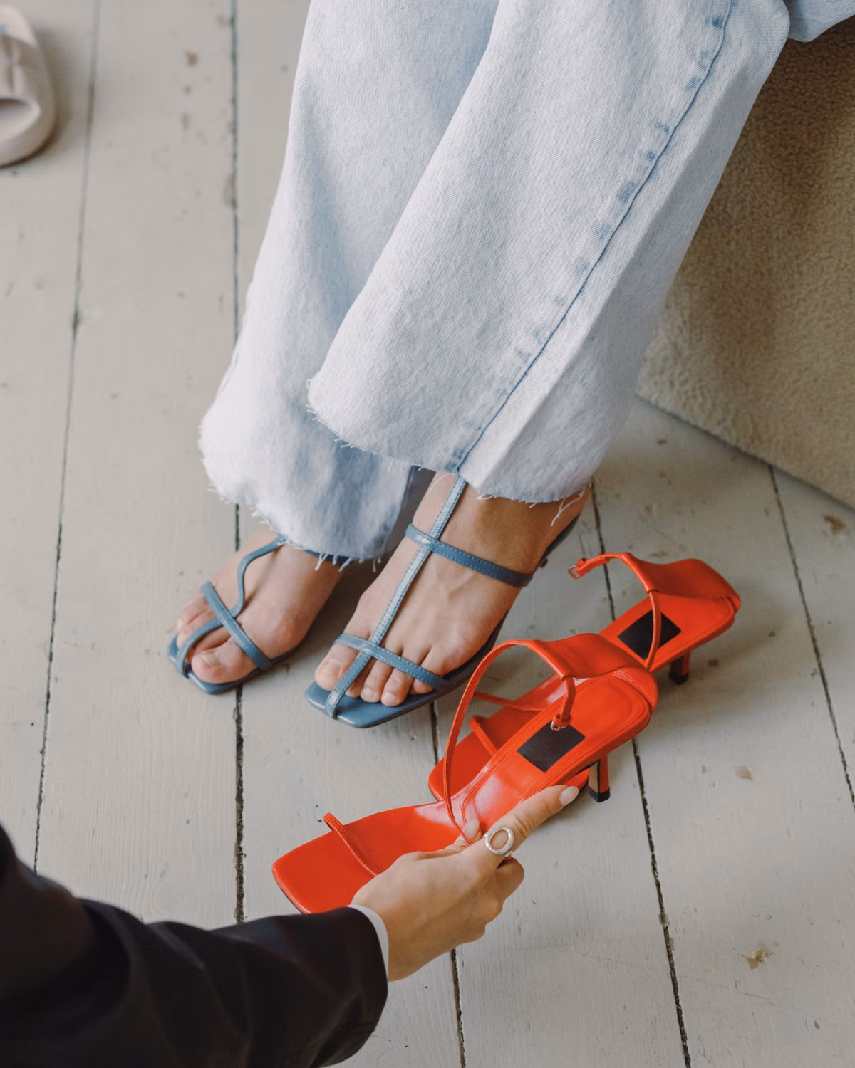 Afia Beaded Leather Sandals